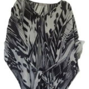 N. Natori Crepe Tunic Caftan Print Flowy